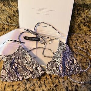 NWT ARK Swimwear Triangle Top SNAKE M